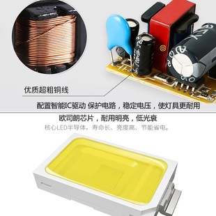 筒灯led嵌入式 4寸12W开孔15公分6寸18瓦孔灯10cm7桶洞3超薄天花灯