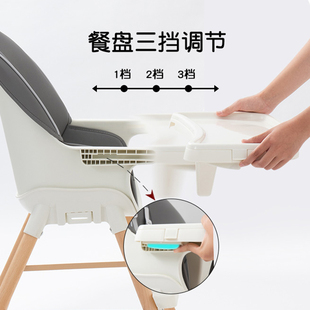宝宝餐椅婴儿吃饭桌椅子实木家用多功能儿童座椅北欧防侧翻餐桌椅