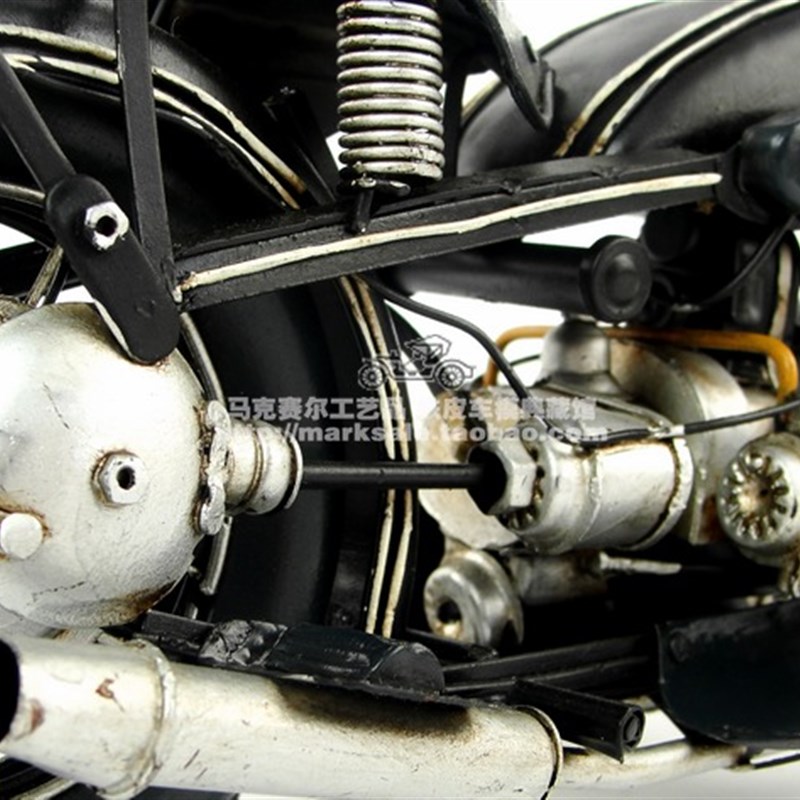 复古铁艺摩托车模型摆设桌面装饰品宝马R32摩托车铁皮创意装饰