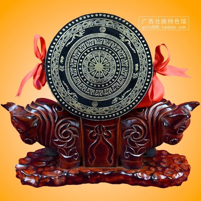 壮族铜鼓 广西特色礼品蛙饰铜鼓黄铜青铜仿古装饰品摆件记念礼品