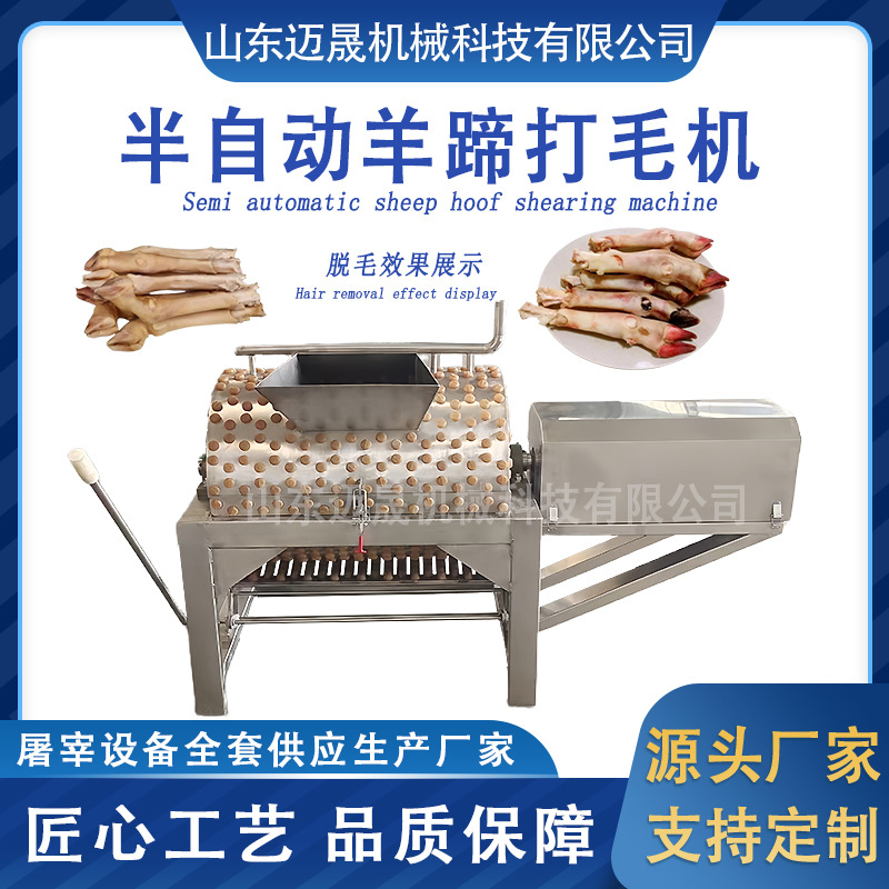 商用半自动羊蹄脱毛机 猪牛羊副产品加工设备 羊头羊蹄烫毛打毛机