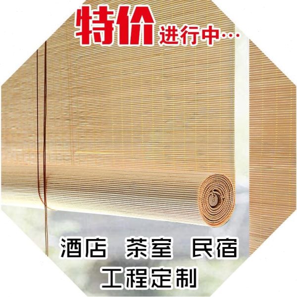 竹帘卷帘窗帘门帘隔断装饰遮光家用中式百叶屏风复古禅意客厅日式