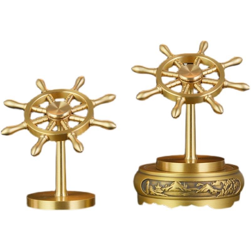 一帆风顺全纯黄铜船舵掌舵解压船舵手方向舵盘创意纯黄铜领航,家居饰品,装饰摆件,淘宝优惠券,粉丝福利购,淘宝优惠卷