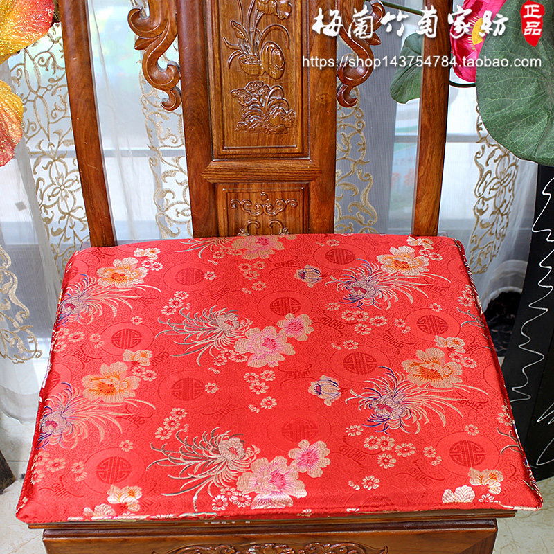 中式椅垫红木沙发坐垫餐椅垫皇宫椅太师椅靠实木圈椅海棉棕垫定制