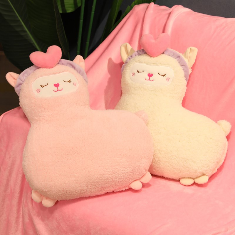 可爱羊驼二合一毯子午睡枕女生睡觉抱枕毛绒玩具沙发靠垫车载靠枕