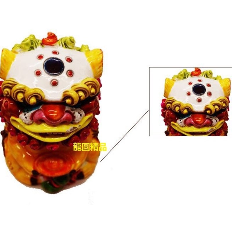 交趾陶摇头风狮爷车内客厅台面装饰摆件吉祥物保平安汽车饰品礼品