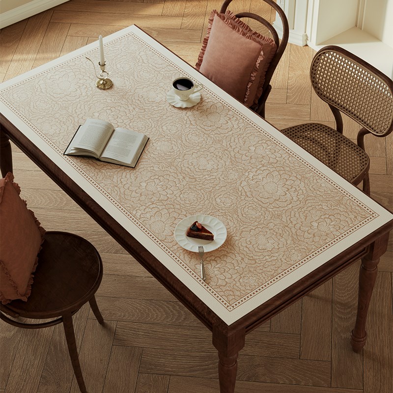 蕾雅法式方桌垫布皮革免洗防油防水防烫桌面垫阳台茶几垫防滑垫