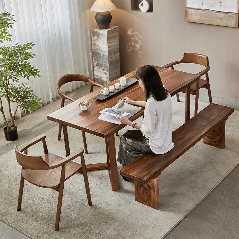 南美胡桃木实木茶桌椅现代客厅家用民宿高档茶台阳台茶几