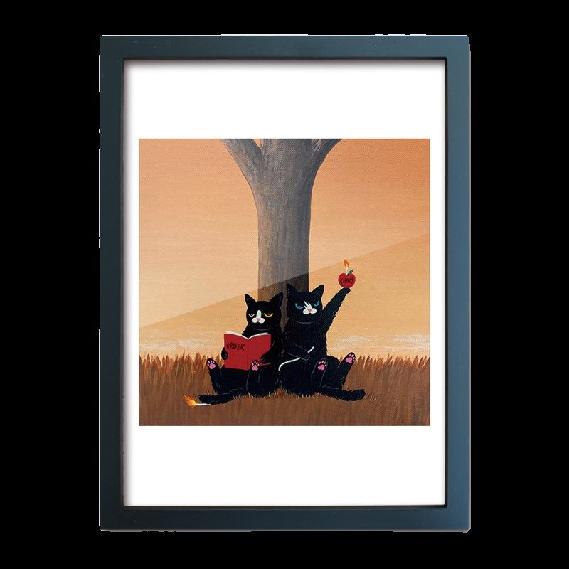 风趣味搞怪爱喝酒的黑猫小尺寸实木摆台墙挂书房装饰画,家居饰品,现代装饰画,淘宝优惠券,粉丝福利购,淘宝优惠卷