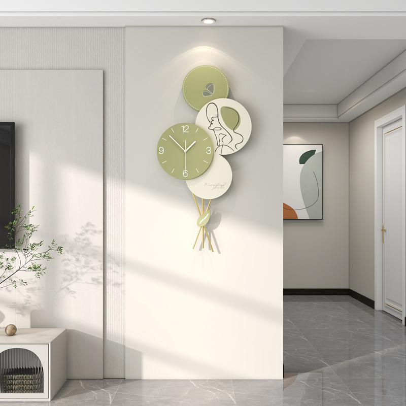 奶油风挂钟客厅2023新款钟表餐桌挂表创意现代简约装饰表挂墙时钟