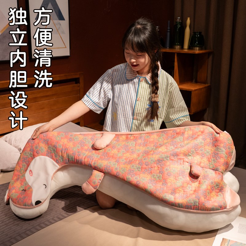 三层纱抱枕长条枕女生睡觉床上夹腿靠枕孕妇枕侧睡专用宿舍大枕头