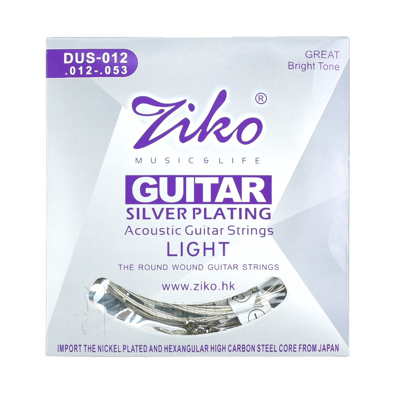 ZIKO立欧 民谣吉他弦柔软木吉他琴弦套装6根一套 镀银010/011/012