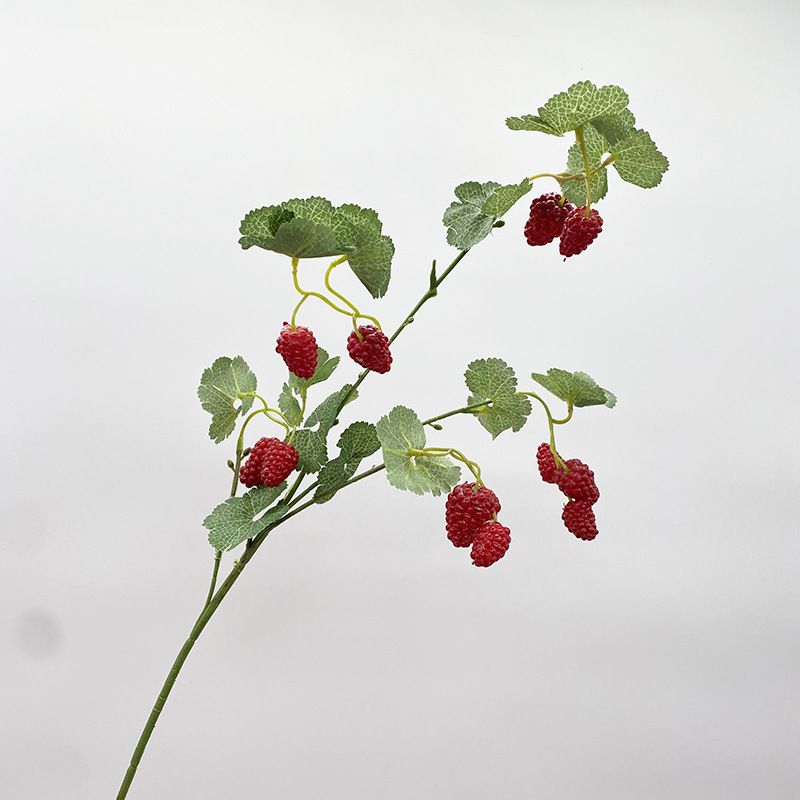 仿真桑葚枝家居装饰桑果树莓果花艺摆件摄影道具