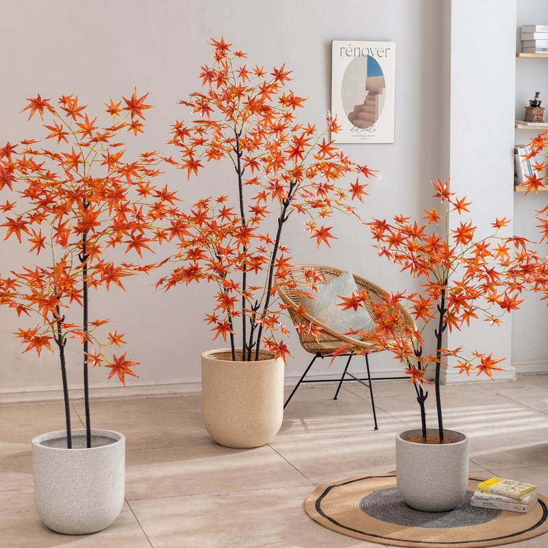 掬涵仿真绿植假红枫树盆栽植物造景枫叶装饰花卉大型客厅室内摆件