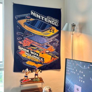 电玩游戏背景布挂布卡通 电竞房墙面装饰布床头遮丑布画定制