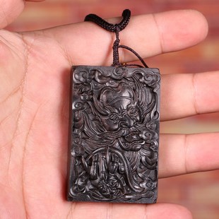 黑檀木雕钟馗挂件无事牌挂件佛牌天师钟馗吊坠红木饰品木雕挂件