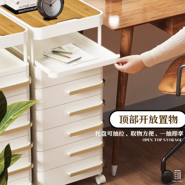 床头柜抽屉式收纳柜夹缝储物柜塑料家用多层可移动公室文件柜