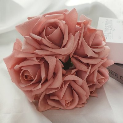 仿真花手感保湿玫瑰花婚庆新娘手捧花家居装饰餐桌花艺坦尼克玫瑰