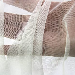 白色婚纱轻薄款涤氨四面弹力网布面料 20D氨纶网布 细腻薄网纱