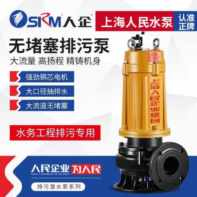 SRM上海人民污水泵家用抽水机380V排污潜水泵抽化粪池泥浆高扬程