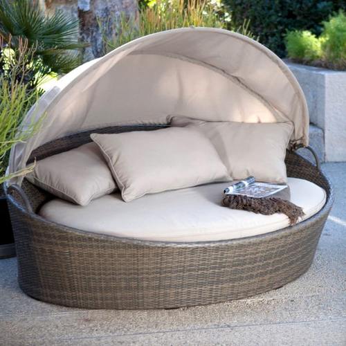 户外躺床 泳池大圆床沙发床沙滩床组合躺椅藤编仿藤休闲户外家具