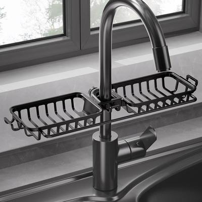 水龙头置物架太空铝水槽水池洗菜盆沥水架沥水篮厨房收纳神器架子