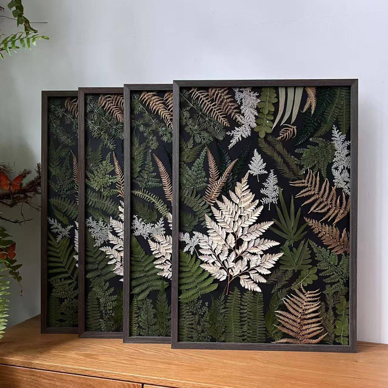 植物标本装饰画干花相框挂画树叶奇幻森林秘密花园九植可订制礼物图片