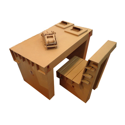 瓦楞纸电脑桌青少年儿童纸桌纸板学习办公桌潮玩民宿纸椅纸家具