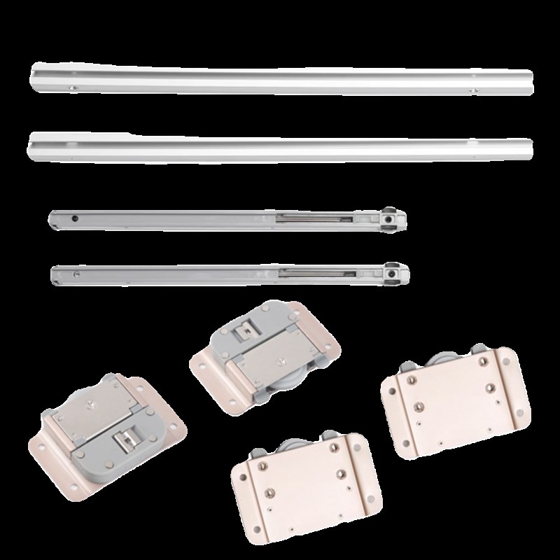 免开槽电视柜轨道推拉平移门导轨滑轮橱柜书柜衣帽间滑轨五金配件