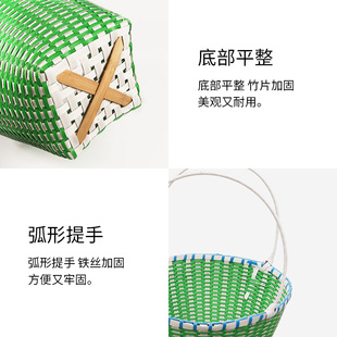 手工编织篮杨梅水蜜桃手提篮子田园蔬菜瓜果采摘购物篮户外收纳篮