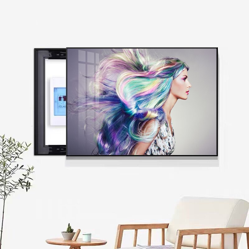 理发店挂画美发店电表箱装饰画遮挡电闸箱弱电源总开关发型墙壁画