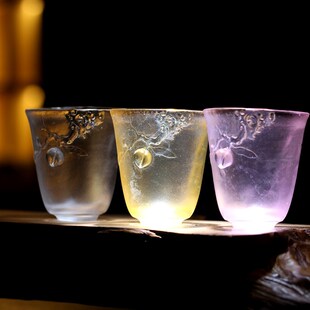 惠古琉璃耐高温功夫茶琉璃茶杯 中式桃杯主人杯品茗杯茶具