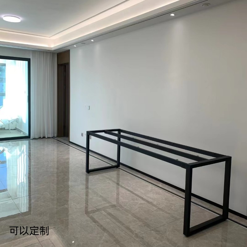 定制铁艺工作台桌腿支架四六人位办公工桌支架子大板长条会议桌脚