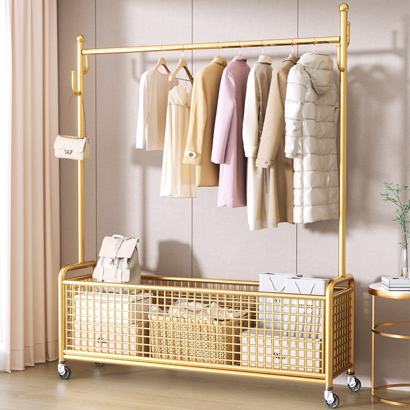晾衣架落地卧室网红衣帽间架子衣杆室内家用可移动置地收纳挂衣架