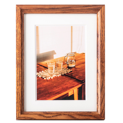 实木榫卯相框摆台木质6寸7寸8寸10寸A4卡纸定制照片logo刻字相架