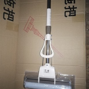 宁洁海绵拖把滚动排拖式滚轮式拖地胶棉吸水拖地拖布直杆
