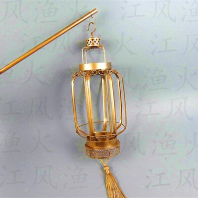 影楼婚庆婚纱拍摄道具新娘手提仿古金色灯笼 汉服舞蹈表演小宫灯