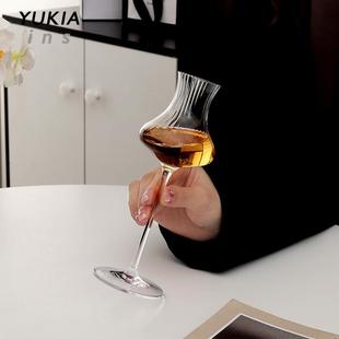 幽兰独秀花香袭 {雾气萦杯 宿雨初收}中古杯酒杯高脚杯水晶玻璃杯