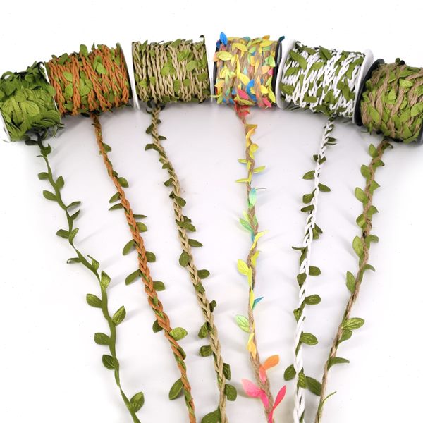 树手工diy材料森系手工编织装饰墙彩色麻绳绳子挂饰叶创意藤条