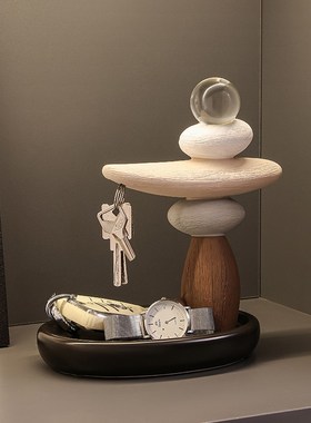 石来运转玄关钥匙收纳摆件入户鞋柜进门电视柜客厅装饰高级感礼物