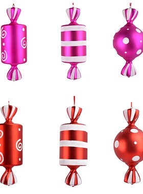 婚庆节日圣诞糖果装饰品40cm彩色糖果圣诞树装饰挂件照相道具单个