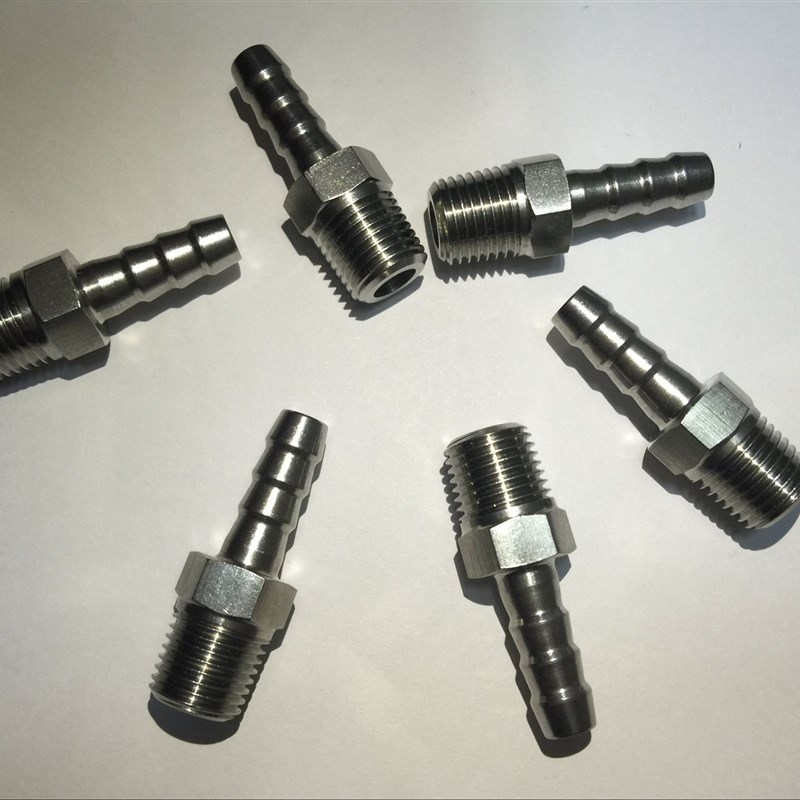 不锈钢304数控皮管接头 不锈钢304六角棒宝塔软管连接头