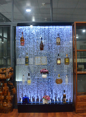 定制大型气泡屏风酒柜水幕墙玄关背景隔断装饰客厅鱼缸流水帘摆件