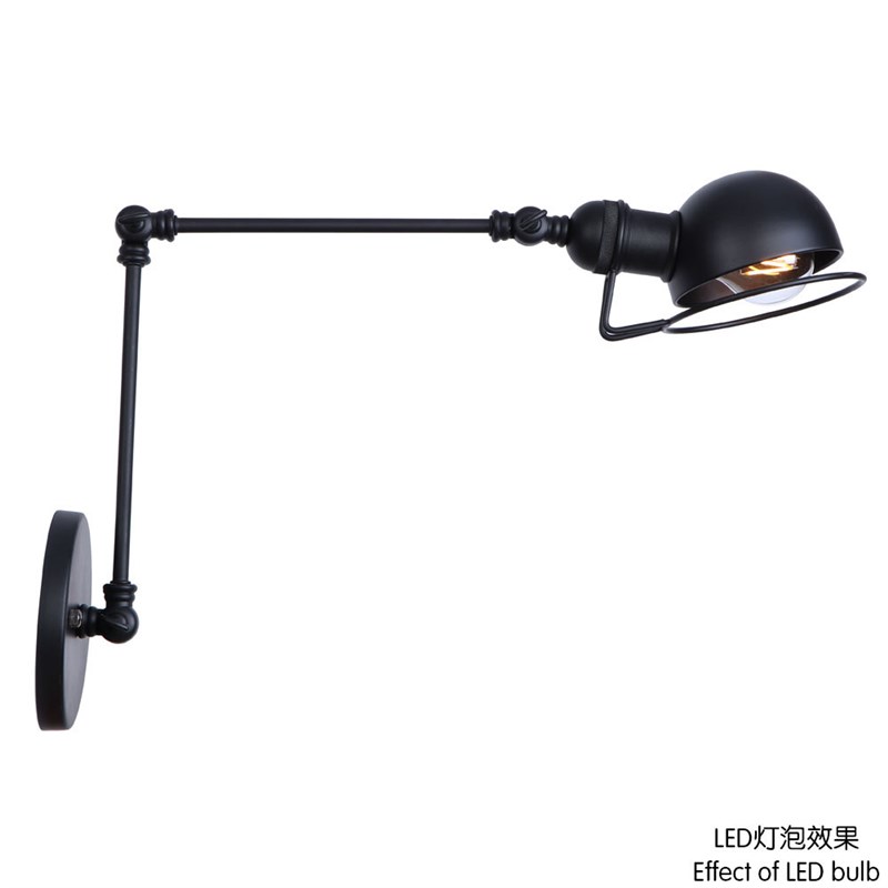 单节双臂水管loft个性创艺北欧装饰咖啡厅酒吧书房覆古铁艺壁灯