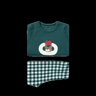 小黑托昵尼保暖内衣套装秋冬男童舒绒秋衣秋裤纯棉打底厚磨毛