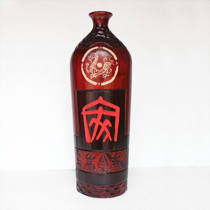 新中式古典落地花瓶桃木复古木质仿古创意客厅餐桌装饰品花器摆件,家居饰品,花瓶,淘宝优惠券,粉丝福利购,淘宝优惠卷