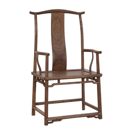 璞木新中式实木官帽椅黑胡桃木茶椅太师椅圈椅主人椅禅意书房书椅