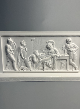 丹麦博物馆复刻人物雕塑平面浮雕艺术品石膏像装饰摆件立体版画