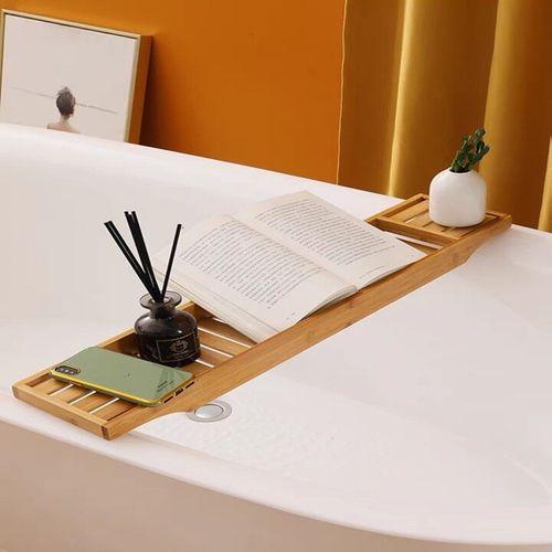 竹制浴缸置物架民宿酒店泡澡架浴缸木桶SPA托盘北欧轻奢浴桶支架