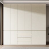 分段式 免拉手到顶衣柜ENF级四抽屉家用卧室四六门实木收纳大柜子